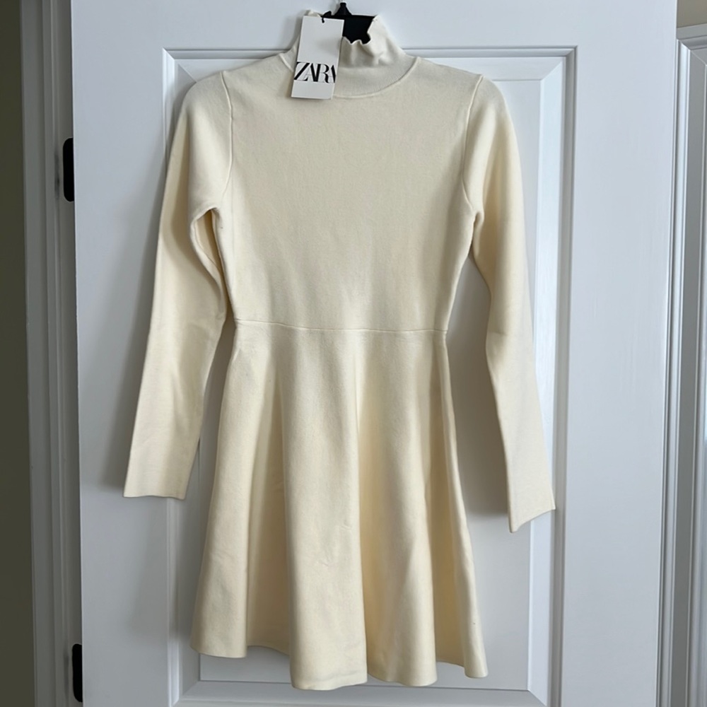 NWT Zara skater knit dress in cream